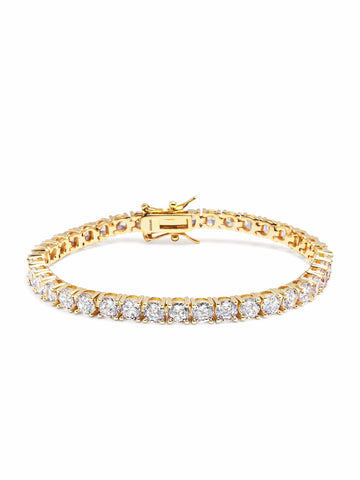 Nialaya Women's Chain Bracelet Tennis Bracelet in Gold Tennis Bracelet in Gold